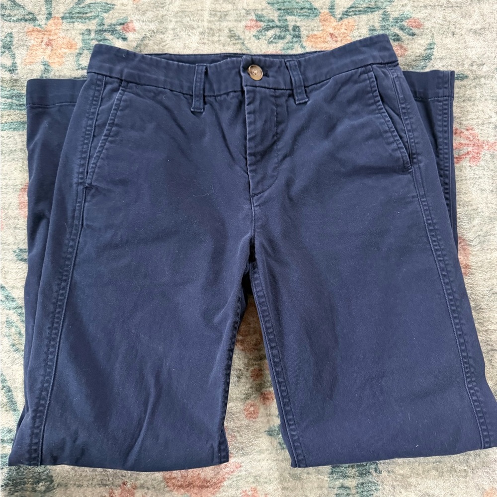 J. Crew High-Rise Girlfriend Chino in Dark Blue